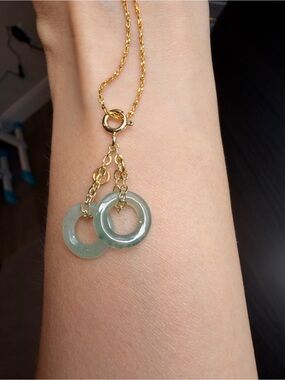 Handcrafted Natural Type A Burmese Icy Green Jadeite Donut Pendant&Dangle Charm